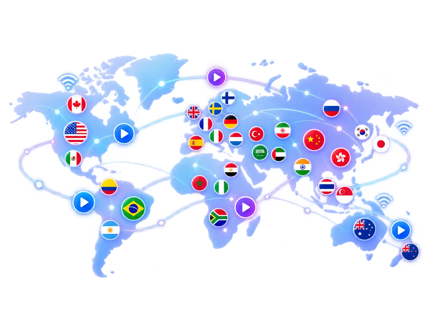 Nixon IPTV worldwide satellite channel network coverage map